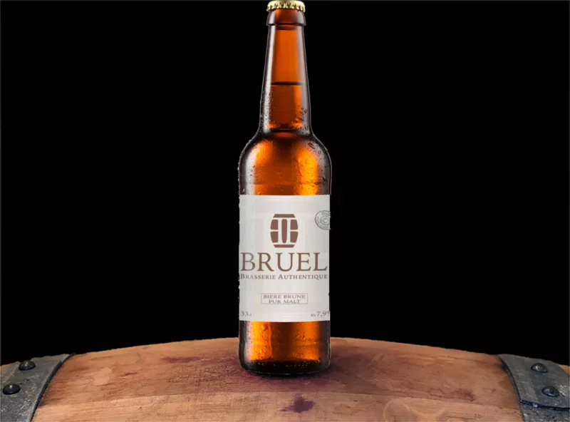 Bouteille de bière brune artisanale Brown Ale Brasserie Bruel 75cl